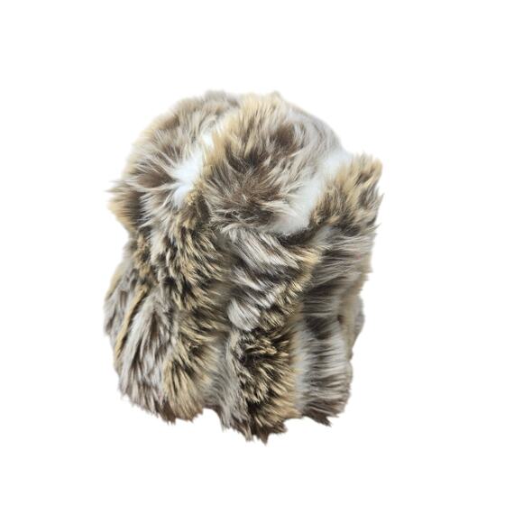 Preston & York Made in Canada  Brown White Faux Fur Warm Bucket Hat - Picture 3 of 7